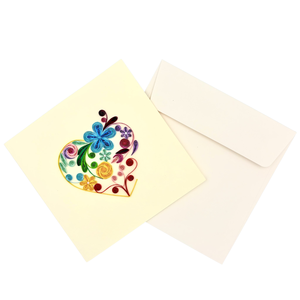 Luxury Heart Floral Quilling <b>Card</b> Handmade Greeting <b>Card</b> For Special <b>Occasions</b> 3D Rainbow Quilled <b>Card</b> With Envelope Wholesale - Product Image 5