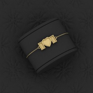 Bracelet en argent 925 véritable Rectangle Coeur vierge Lait maternel DIY Résine Cendres Souvenir Bijoux Fait à la main 7.5 - Product Image 1