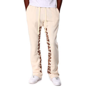 Pantalon de jogging décontracté pour homme, personnalisable, écologique, en polyester/coton, style vintage, effet vieilli, avec patch brodé, coupe évasée, vente en gros - Product Image 1