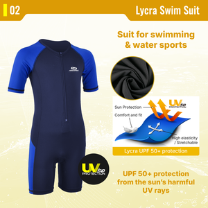 Maillot de bain pour enfants Aropec UPF 50+ en spandex avec fermeture éclair avant, protection solaire, coutures plates, vêtements de bain pour enfants OEM/ODM - Product Image 3