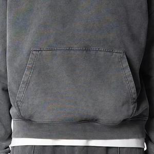 Sweat à capuche surdimensionné en molleton 100 % coton pour homme, avec logo personnalisé, style vintage délavé à l'acide - Product Image 3