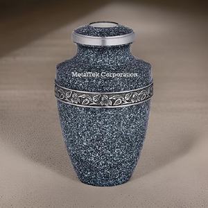 Urne funéraire grecque de haute qualité pour adultes Urne funéraire en métal aluminium bicolore avec bande gravée Fabricant d'urnes en gros - Product Image 5