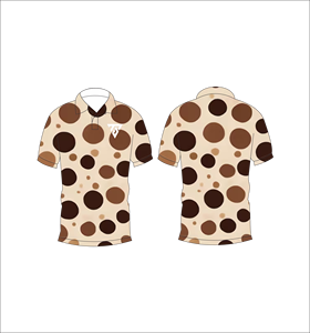 เสื้อโปโลผู้ชายสีเบจ-น้ำตาลลายจุด แขนสั้น สไตล์ลำลอง ผ้าทอ พิมพ์ลายโลโก้ด้านหน้า - Product Image 3