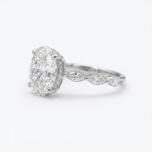 Sparkling 18k White Gold <b>Diamond</b> <b>Ring</b> for Women Elegant Engagement Wedding Jewelry Gift Idea - Product Image 3