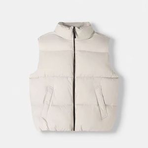 Chaleco Acolchado CLOVIX SPORTS para Hombre, Cuello Alto, Color Sólido, Cierre de Cremallera, Impermeable, Resistente al Viento, Ecológico, Casual, Invierno - Product Image 1