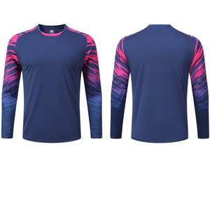 Premium Quality Custom Printed Soccer Jersey <b>Padded</b> Football Shirt Adult Men's Long Sleeve Goalkeeper OEM 100% Polyester - Product Image 2