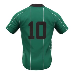 Uniforme de Béisbol Personalizado para Hombre, Verde con Rayas Negras, Transpirable, Manga Corta, Cierre de Botones, Talla Adulto, Corte Regular - Product Image 3