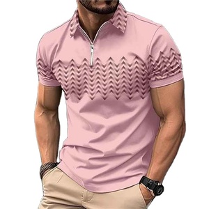 Camiseta de Golf para Hombre, de Secado Rápido, con Spandex/Algodón, Estampada, con Logotipo Frontal Bordado Personalizado, Tejida, Directo de Fábrica - Product Image 1