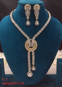Classic Gold Plated Crystal Necklace and Earring <b>Set</b> Women's <b>Wedding</b> <b>Jewellery</b> Pear Cut Rhinestone Alloy Fashion <b>Jewellery</b> - Product Image 2