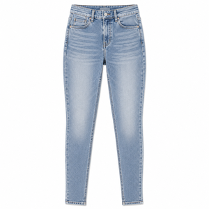 Jean vintage taille haute coupe droite Alpha Cut pour femme en denim extensible, effet sculptant, coupe régulière, été automne OEM ODM - Product Image 4