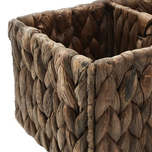 Ensemble de 2 paniers décoratifs en jonc de mer naturel Organisateur de rangement et élément décoratif tissés pour la maison - Product Image 3