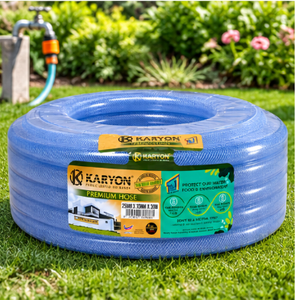 สายยางใสเสริมแรง PVC สำหรับส่งน้ำและอากาศ ขนาด 6-50 มม. ยาว 30 ม. 50 ม. สีฟ้าใส สายถัก PVC สำหรับรดน้ำสวน - Product Image 1