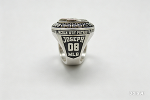 Bague de championnat nationale personnalisée avec pierres CZ et logo en émail - Product Image 3