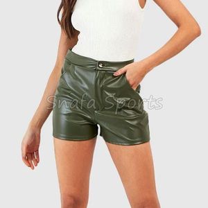 Nuevos Shorts de Cuero Personalizados para Mujer, Shorts Deportivos para Fitness y Running, Shorts Casuales de Corte Clásico con Cordón Ajustable, Shorts de Verano en Oferta - Product Image 3