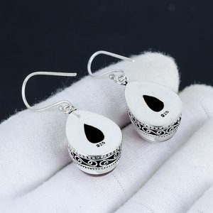 Pendientes de Plata de Ley 925 con Ópalo de Fuego Australiano Triple, Joyería Hecha a Mano, Pendientes Colgantes para Mujer, Venta al por Mayor - Product Image 2