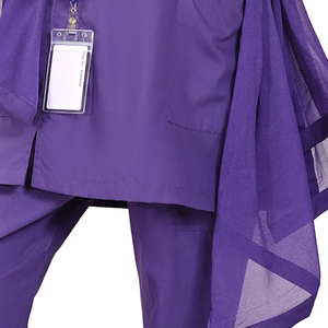 Wholesale Unisex Hospital V-neck Nurse <b>Doctor</b> Scrubs Top Pants OEM Custom Logo Medical Knitted Polyester/Spandex Scrubs <b>Set</b> - Product Image 5