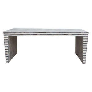 ILAHI's Bone Inlay <b>Table</b> Modern Design Agate Detailing <b>Storage</b> Portable Home Furniture - Product Image 1