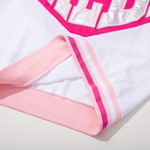 Sudadera Personalizada con Gráficos Rosas y Blancos, Sudadera con Capucha para Mujer, Sudadera de Manga Larga con Letras Holográficas, Ropa Deportiva de Fábrica - Product Image 6