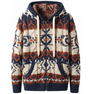 Sweat à capuche pull-over texturé 100 % coton épais pour homme, coupe classique, style vintage, avec logo personnalisé, vente en gros, dropshipping - Product Image 2