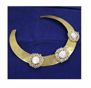 Magnifique collier en cuivre et laiton plaqué or 1K, design moderne sculpté, fait main, respectueux de l'environnement, haute qualité, finition lisse - Product Image 3