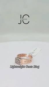 Bague pour homme élégante en or rose plaqué rhodium avec diamant naturel de 0,76 carat, certifiée IGI, bijoux fins de luxe, cadeau de mariage - Product Image 3
