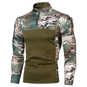 Men Comfy Long Sleeve Quarter Zip <b>Mid</b> <b>Layer</b> Jacket, Suitable For Sports, Workout, Wear 1/4 Zipper Long Sleeve Jacket - Product Image 3