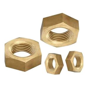 Durable brass hex nuts full thread <b>fasteners</b> high strength corrosion resistant industrial hardware fittings bulk supply - Product Image 1