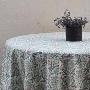 Nuevo mantel redondo de algodón con estampado floral para 10 personas, 275 cm, clásico, lavable, para uso doméstico, tejido para suministro al por mayor. - Product Image 5