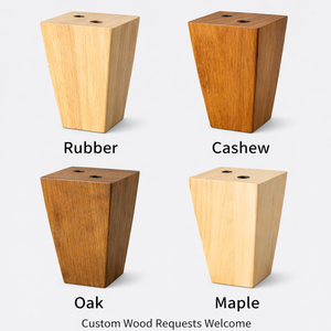 Direct Factory Price Square Tapered Pyramid Wooden Furniture Components Premium Rubberwood Sturdy Couch Support <b>Feet</b> Wholesale - Product Image 1
