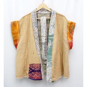 Kimono Vintage de Algodón Hecho a Mano para Mujer, Bata Reversible con Parches, Cuello en V, Cinturón, para Usar en la Playa, el Resort o en Casa - Product Image 6