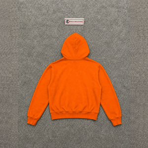 <b>Orange</b> Religious Graphic <b>Hoodie</b> Vintage Washed Oversized Pullover Jesus Mary Artwork Streetwear Unisex Cotton Hooded Sweatshirt - Product Image 6