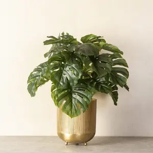 Macetero de latón de lujo natural con soporte, maceta de metal de diseño para decoración de sala de estar y balcón, para exportación mundial desde India - Product Image 1