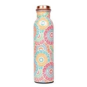 Pastel Marble <b>Copper</b> Water <b>Bottle</b> Abstract Swirl Art Reusable Metal <b>Drink</b> Flask Modern Hydration Travel Gift Design - Product Image 3