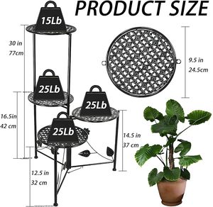 Private Labelling Space Saving Iron Planter Stand With Vertical Design Ideal For <b>Small</b> Apartments Balcony And Indoor Gardening - Product Image 4