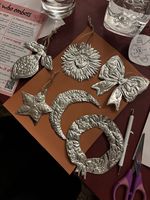 Ensemble d'ornements écologiques Art Déco en fer forgé faits à la main, motif étoile, lune, soleil, couronne, pour décoration intérieure traditionnelle à suspendre, DIY