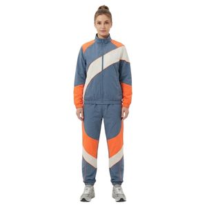 Conjuntos Deportivos Gris Naranja de Alta Calidad con Cuello Alto, Mangas Largas, Tacto Suave, Nylon, Chaqueta Cortavientos Casual para Mujer - Product Image 1