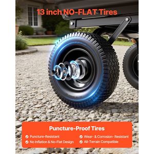 Carrello da Giardino Ribaltabile da 1200 Libbre con Capacità di 6 Metri Cubi Carrello e Trolley 2-in-1 Convertibile con Manico Girevole a 90 Gradi, Capacità 900 Libbre, in Polietilene - Product Image 3