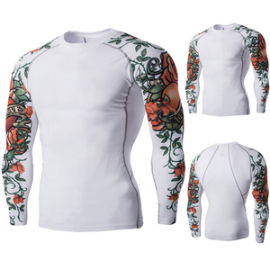 Custom Eco Jiujitsu Rash Guards Bjj Surfing Diving Rashguard <b>Compression</b> Shirts Sublimation Printed Spandex <b>Men</b> Adults Rash <b>Vest</b> - Product Image 1