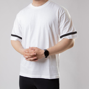 Men's Black Short Sleeve T-Shirt With <b>White</b> And Red Letter Print O-Neck Regular Fit Cotton Jersey Casual Graphic <b>Tee</b> - Product Image 5