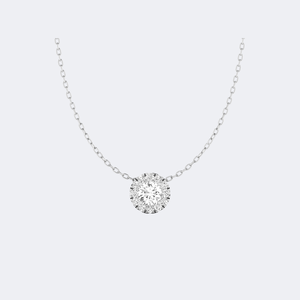 Collier solitaire en diamant rond serti de griffes 1,30 carat total - Product Image 2