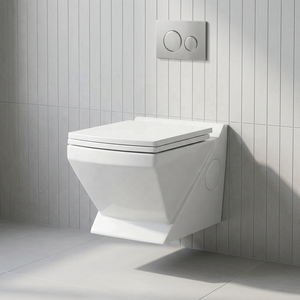 Crystal Design Wall Hung Toilet <b>Ceramic</b> WC <b>Pan</b> Top Grade Water Closet With Soft Close Seat Cover Set - Product Image 3
