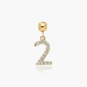 Colgante de Diamante Número 2 de Lujo con Certificado IGI en Oro Blanco de 14K, Colgante Minimalista con Número de la Suerte, Regalo para Bodas y Fiestas - Product Image 2