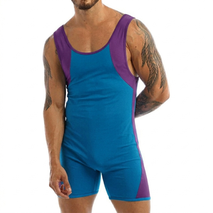 <b>Cheap</b> Price Wholesale Rate Men's Wrestling Singlets Heat-Transfer Printed Stretch 100% Polyester Lightweight Custom Logo - Product Image 5