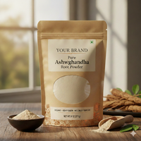 Poudre d'écorce d'Ashwagandha sauvage, complément alimentaire naturel en bouteille, de haute qualité, soigneusement nettoyée et séchée