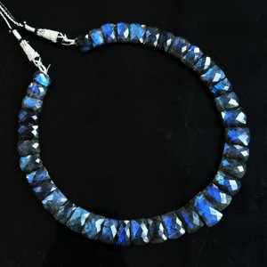 AAA Flashy Labradorite Beaded <b>Necklace</b> 16 Inch <b>Long</b> Natural Labradorite Stone Beads Choker Fire Gemstone Jewelry Wholesale Bulk - Product Image 2