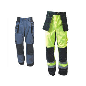 Men's Orange Reflective Work Pants Straight Fit Canvas Breathable Midweight Autumn Wear Button <b>Fly</b> - Product Image 4