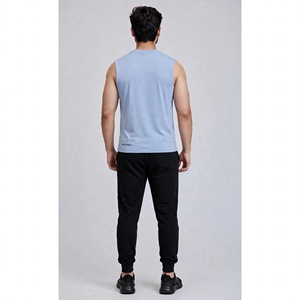 เสื้อกล้ามผู้ชายสีเขียวมะกอก คอกลม ผ้าฝ้าย/ใยไผ่ 180 กรัม ถักทอ แห้งเร็ว ระบายอากาศดี สไตล์สตรีทแวร์ - Product Image 4