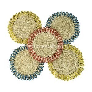 SET 5 Of Unique Seagrass <b>Placemat</b> Set For Ramadan and Eid, Handwoven Decorative Table Mat, Handwoven Seagrass <b>Placemat</b> - Product Image 1