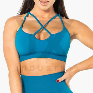 Sujetador deportivo de yoga transpirable de talla grande para mujer con logo frontal - Ropa de gimnasio y fitness en stock - Product Image 5