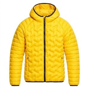 Chaqueta acolchada azul marino PREMIUM con cuello alto, cierre de cremallera, mangas largas, relleno sólido y bolsillos laterales con cremallera. - Product Image 2